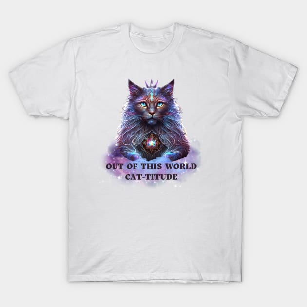 Out of This World Cat-titude, Cosmic Adventure, Feline Friend, Cat Lady, Cosmic Kitty, Out of this World T-Shirt by Coffee Conceptions